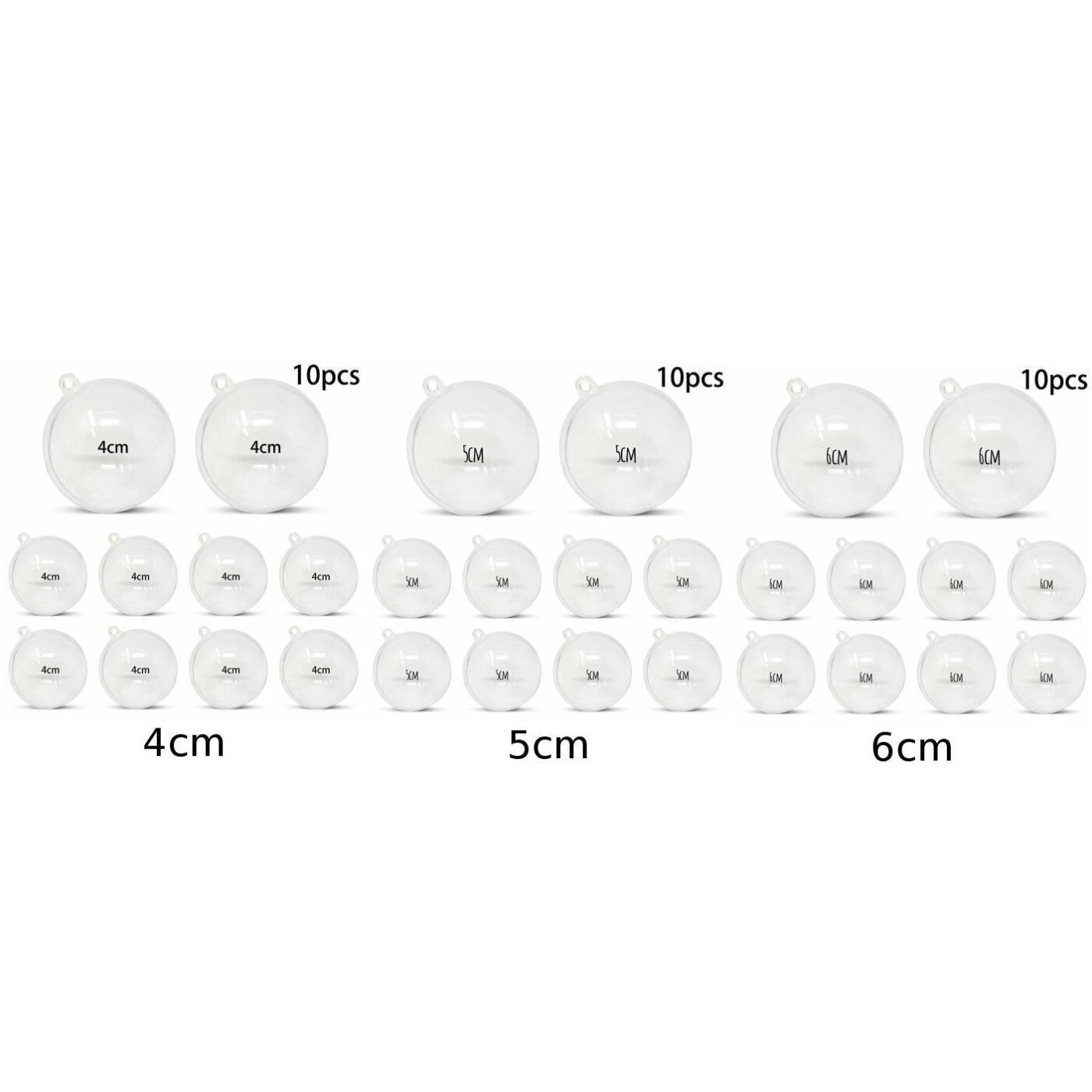 10Pcs Kerst Ronde Clear Invulbare Kerstballen Plastic Gunst Ballen Decor 10Pcs Kerstversiering Plastic Ballen