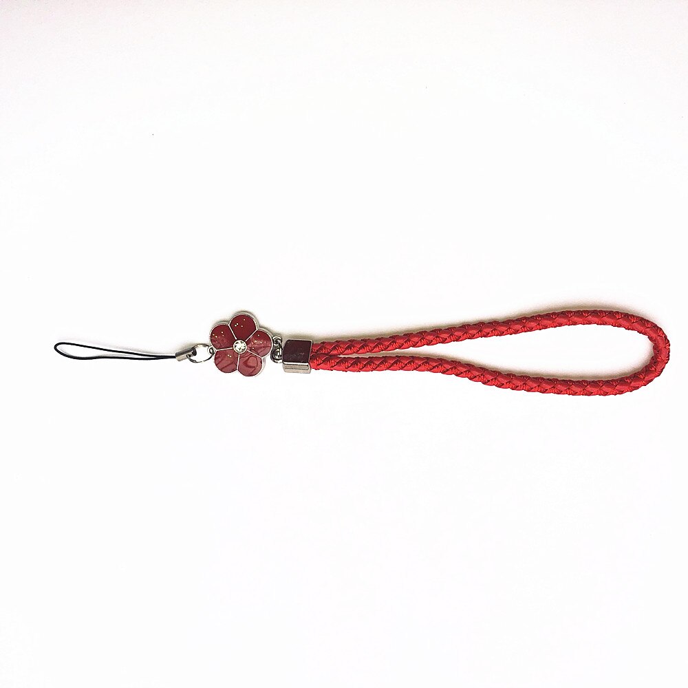 Courroie de poignet à main courte PU anti-dérapant sangles de téléphone portable pour iphone Samsung cordon téléphone main corde USB lanière Movil pour clés: red