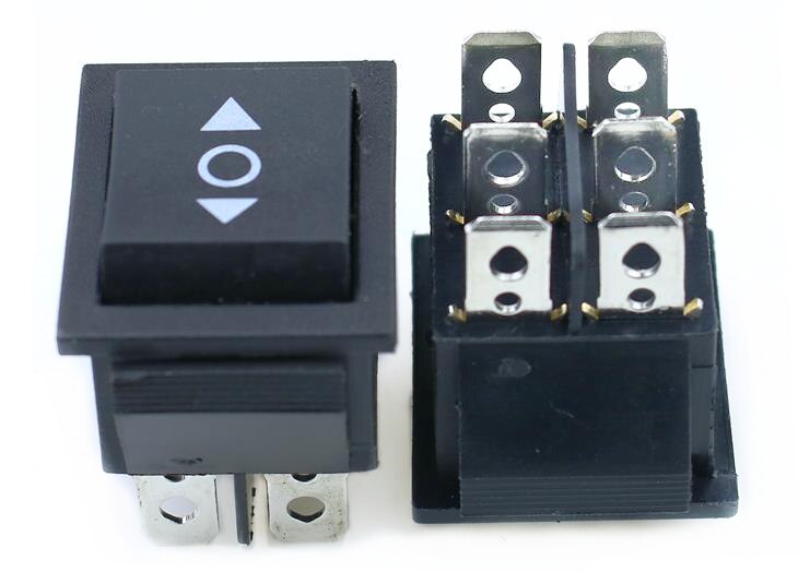 KCD4 1 Pcs Black Rocker Switch Schakelaar On-Off-On 3 Positie 6 Pins Geen Verlichting 16A 250VAC/ 20A 125VAC