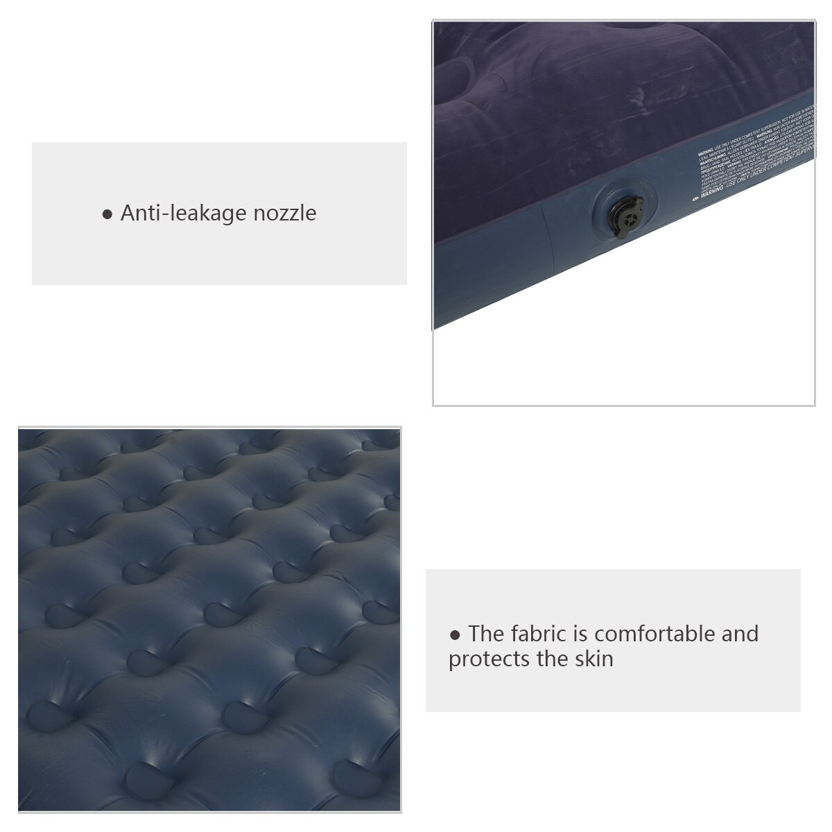 2-In-1 Multifunction Inflatable Travel Mattress 203*183*22cm PVC Flocking Soft Sleeping Rest Cushion for Car Home Auto Accessor
