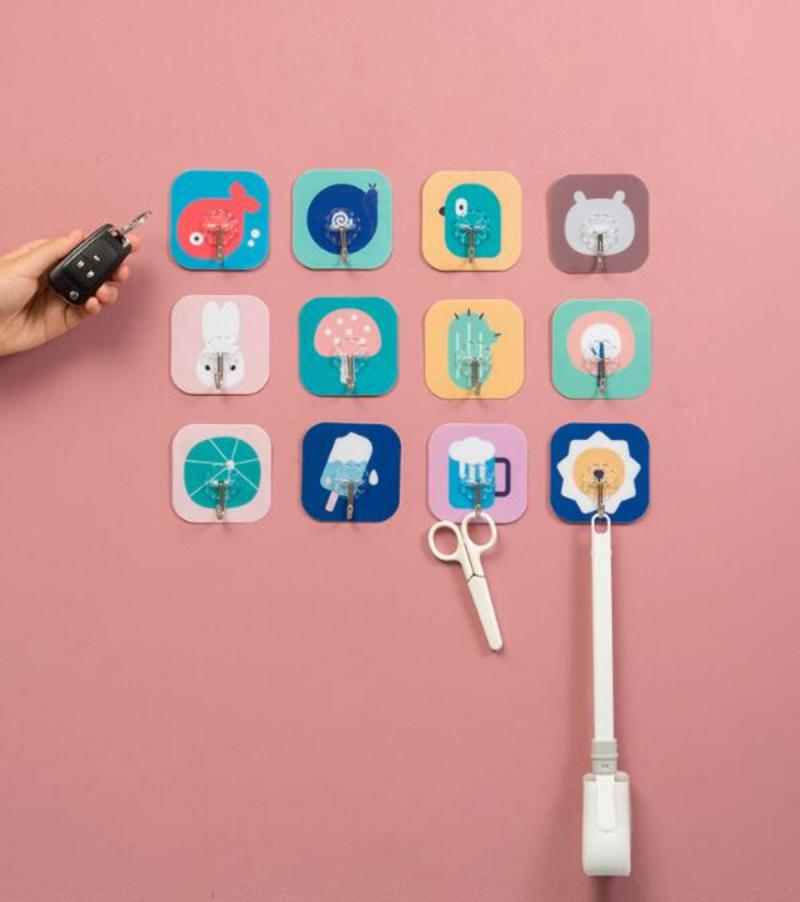 Sterke onzichtbare cartoon haak muur keuken kleefhaak spijker - gratis zuignap haak badkamer waterdichte hanger