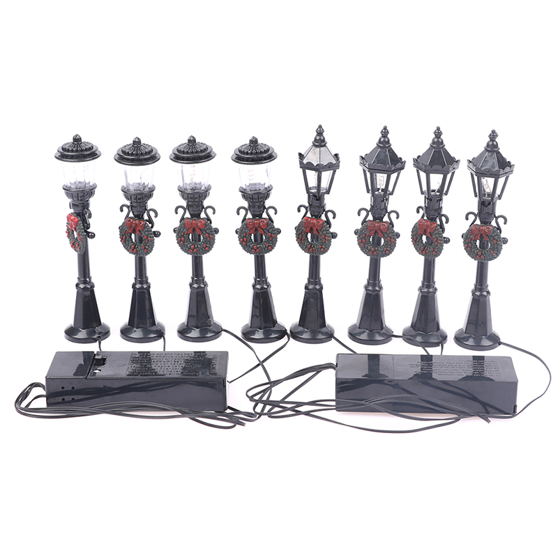 4 Stk/set Kerst Mini Straatlantaarn Modellen, Mini Straatlantaarn Poppenhuis Straatlantaarn, Micro-Landschap Sprookjesachtige Tuinaccessoires