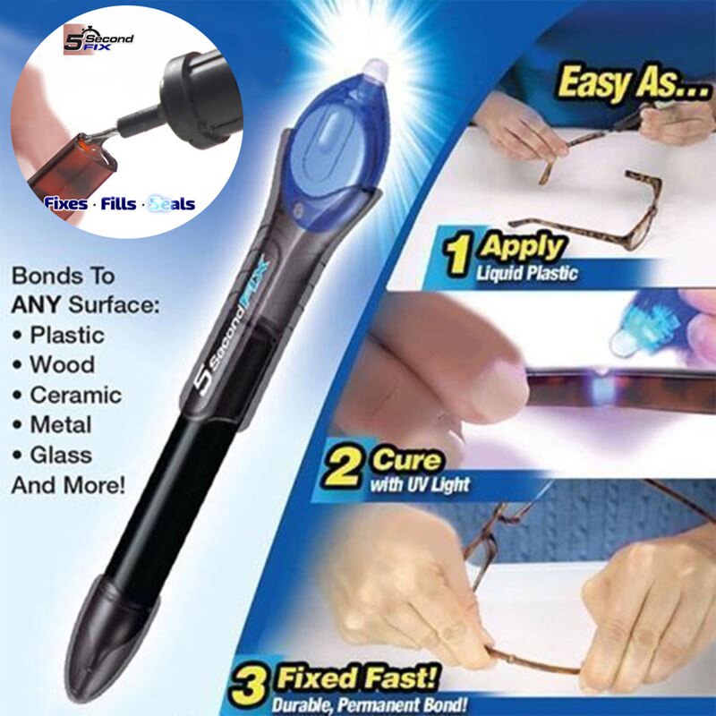 5 sekunders fix flydende glas svejsning uv lys reparation pen hærdende compound lim uv gel tætningsforbindelse reparationsværktøj