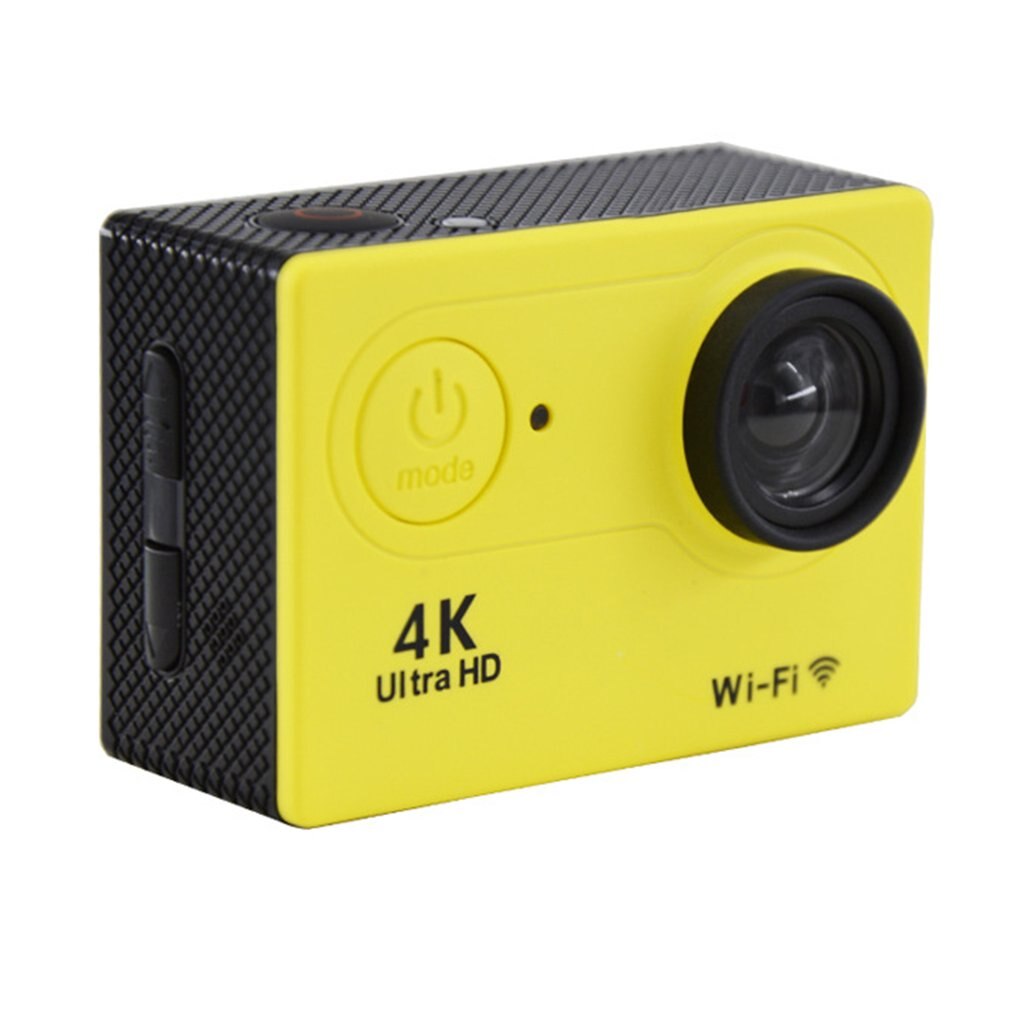 Action Camera Ultra 4K / 30fps WiFi 2.0" 170D Underwater Waterproof Helmet Video Recording Cameras Sport Cam: Yellow / without remote