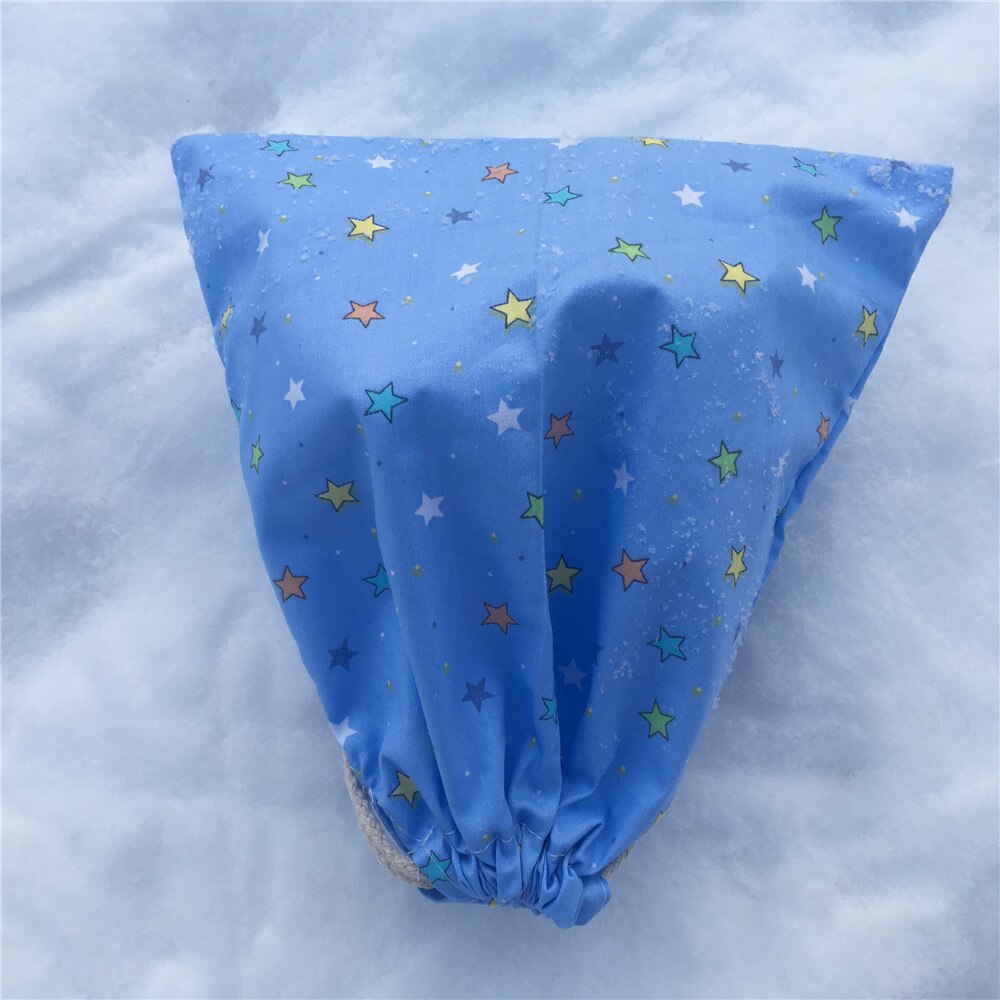 Yile 1pc katoenen trekkoord etui munt telefoon tasje party favor multifunctionele tas sterren blauw 8129a