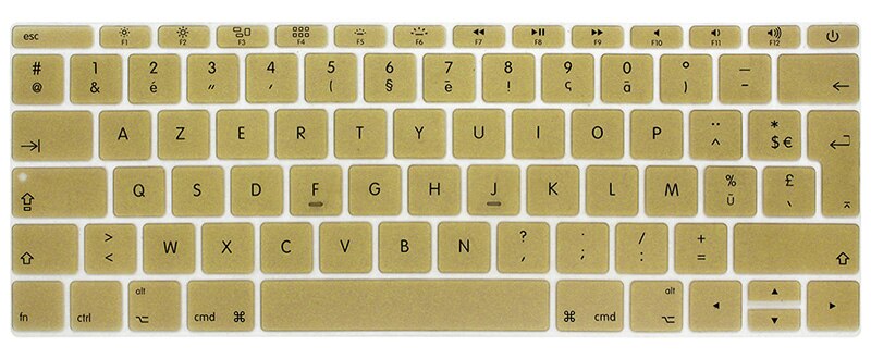 Französisch tastatur schutz Für macbook Retina 12 Profi13 EU-Geben Sie A1708 A1534 A1931 tastatur abdeckung Laptop zubehör Laptop Film: Gold