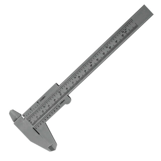 1pcs 0-150mm double rule scale plastic Vernier caliper gauge Sliding Ruler Jewelry Measuring Tool: 0-130mm / Grey