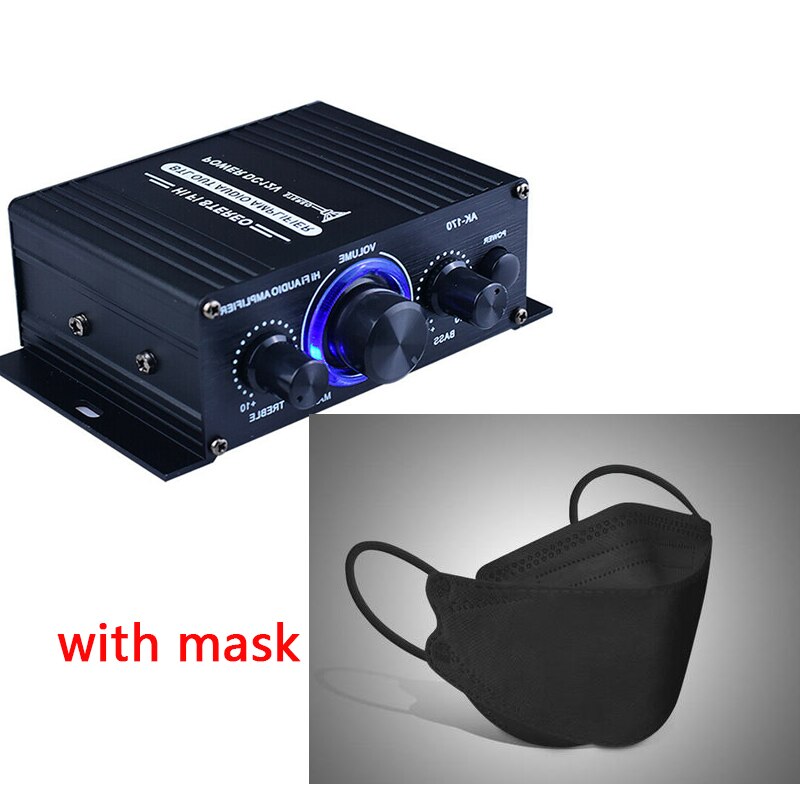 400W HiFi Power Amplifier Audio Karaoke Home Theater Amplifier 2 Channel Bluetooth Class D Amplifier BASS Music Player FM Radio: with mask