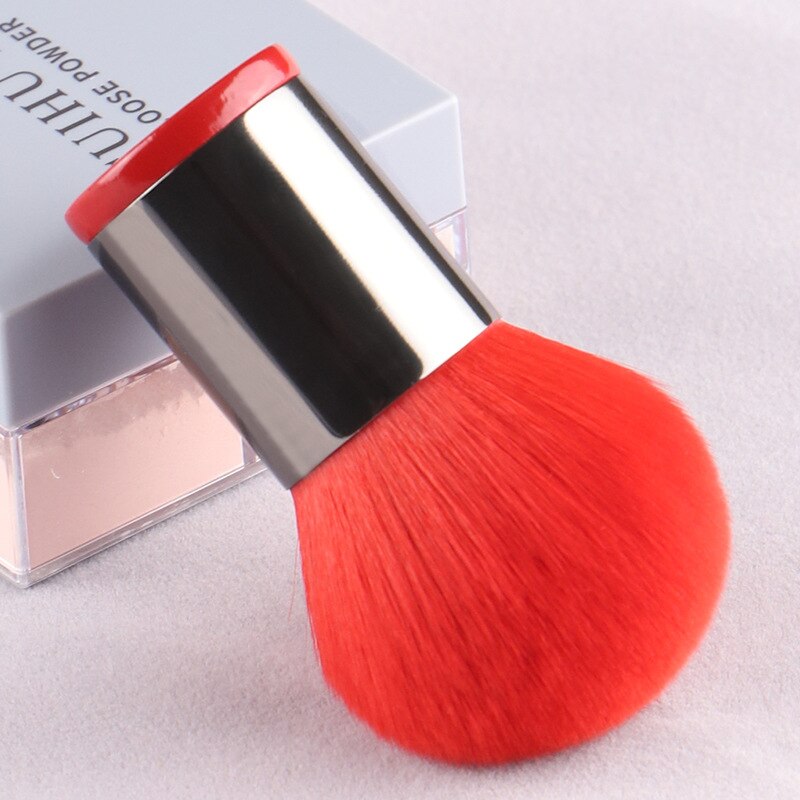 2021New Big Powder Brush Makeup Foundation Blusher Setting Loose Powder Brush Red Synthetic Hair Makeup Tool MUF124