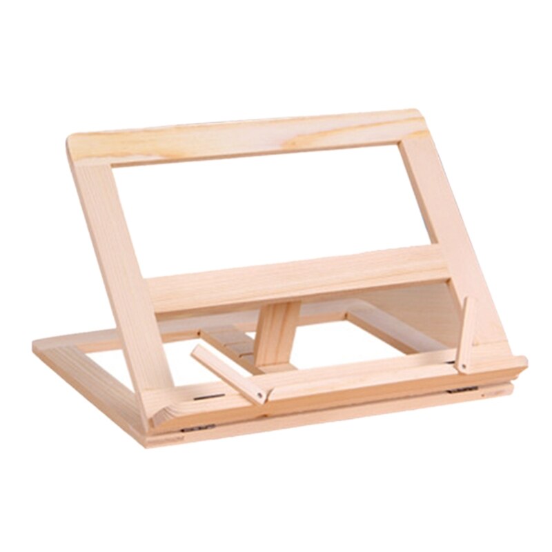 Soporte de madera para libros de cocina soporte de lectura para libros de recetas con Clips de papel de página estación plegable para tabletas y teléfonos móviles: Default Title