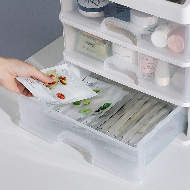 Plast kosmetisk skuff sminke arrangør oppbevaringsboks smykker container flerlags sminke boks sminke børste arrangører på skrivebordet