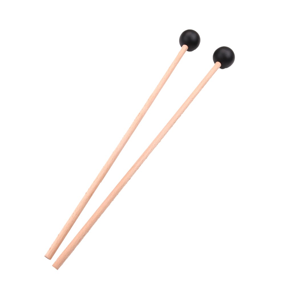 Pack of 2 Maple Marimba Mallets Rubber Hammer 365mm for Adults Beginners Kids