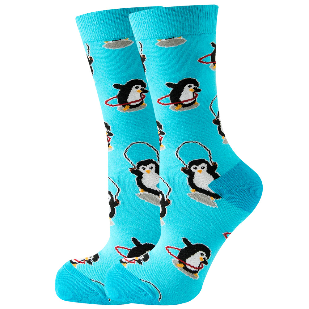 1 par de calcetines de flores para Mujer, fresa, sandía, fruta, Chaussette, Animal, estilo Harajuku, Calcitinas felices de algodón para Mujer