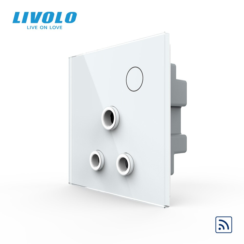 Livolo UK standard 15A Wall Power Socket, Touch Function Control, Ground Wires Link, 220-250V, Remote Control: White Remote