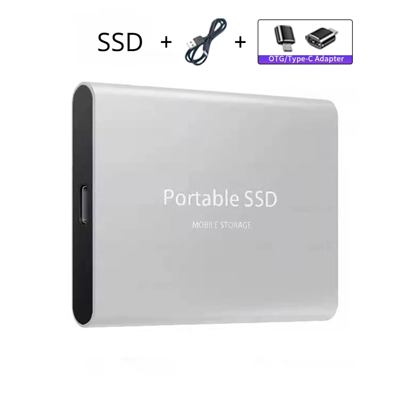 Tragbare externe SSD-Festplatte, 1 TB, USB 3.0-Schnittstelle, Hochgeschwindigkeits-Original-SSD-Solid-State-Festplatte für Laptop/Desktop-Speicher: WHITE / 0,8 MT