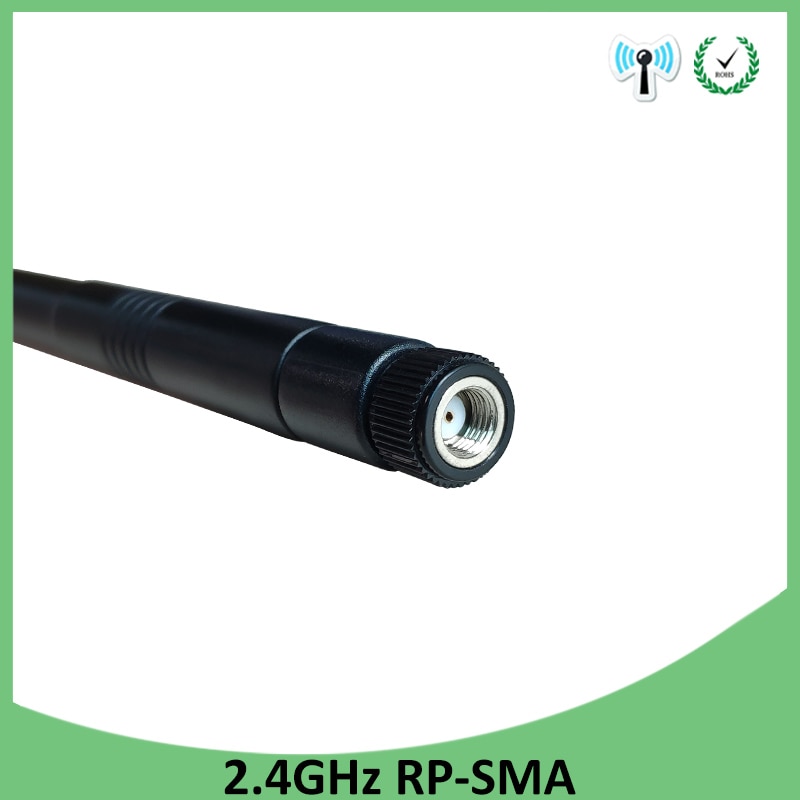 Antenne WiFi 2.4G 12dbi pbx 2.4GHz IOT RP-SMA, connecteur SMA mâle, routeur de réseau sans fil à Gain élevé pour intérieur et extérieur