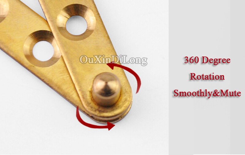 10PCS Pure Brass Invisible Door Pivot Hinges 360 Degree Rotating Inset Hidden Door Hinges Install up and down