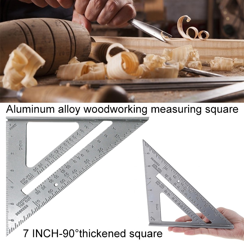 7inch Aluminum Alloy Ruler Square Ruler Woodworking Measurement Tool Carpenter Square Speed Layout Tool