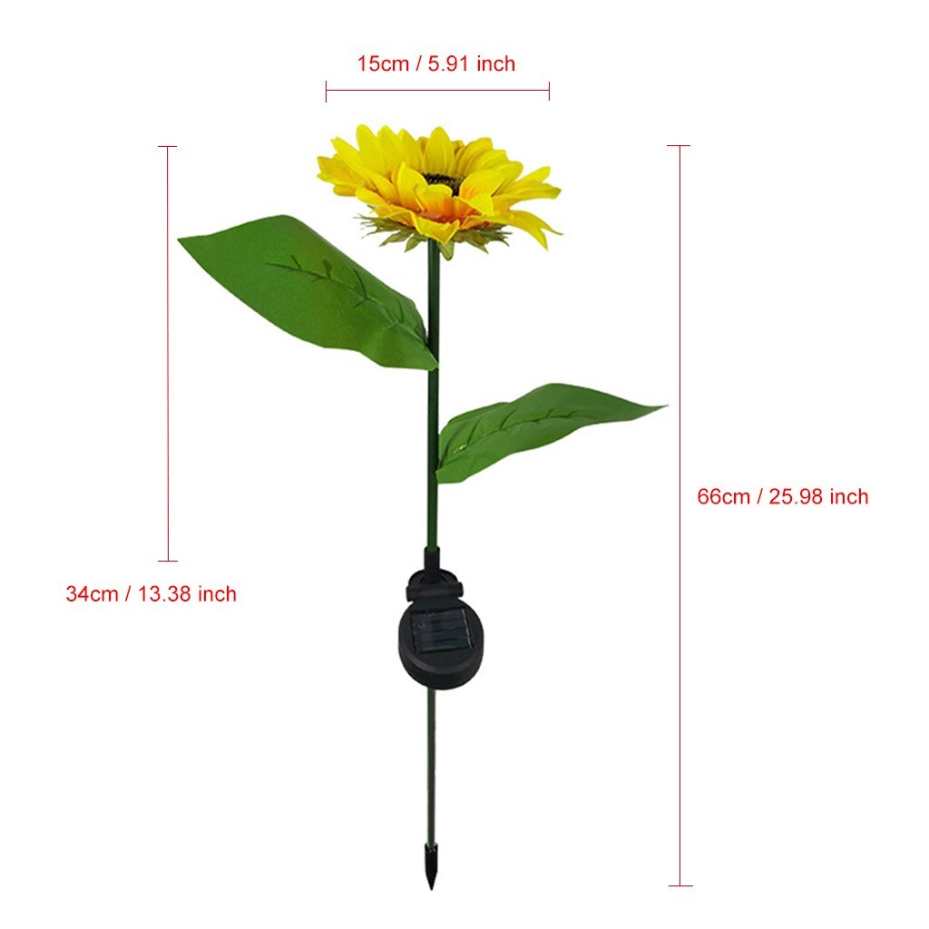 2Pcs Led Outdoor Zonne-verlichting Sumflower Solar Tuinverlichting Lamp Outdoor Tuin Yard Gazon Landschap Lamp Solar Led Licht outdoor