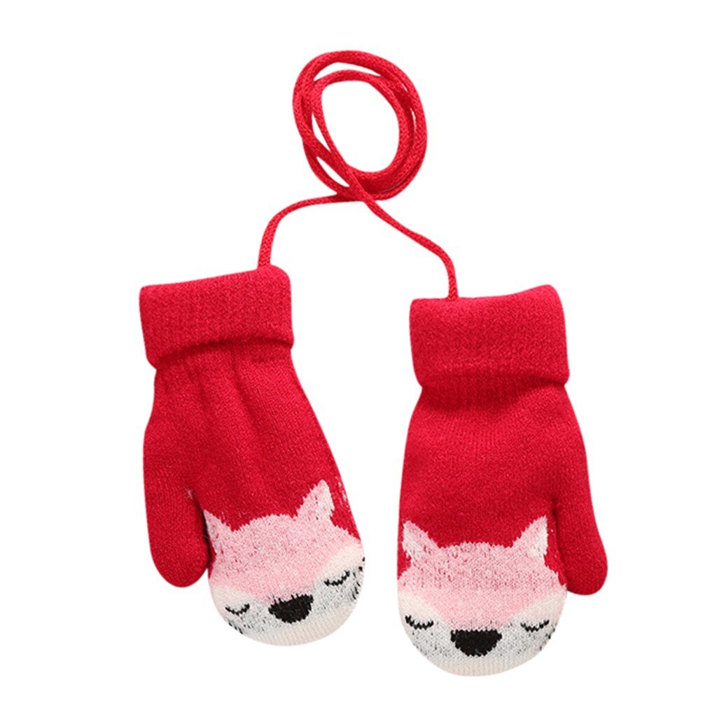 Baby Winter Handschuhe Kinder Mädchen Jungen Halb Finger Flip Abdeckung Handschuhe Jungen Tier Warme Kinder Handschuhe Gestrickte Handschuhe # C: A