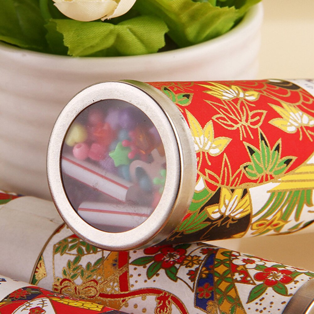 1Pc Japanese Style Kaleidoscope With Metal Cover Special Paper (Random Color)