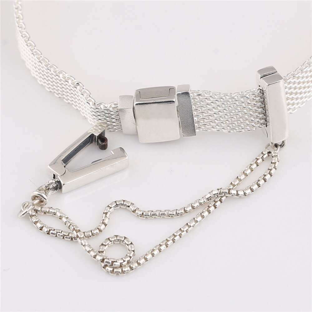 Genuine 925 prata esterlina reflexions correntes flutuantes corrente de segurança se encaixa reflexions originais pan pulseira jóias diy