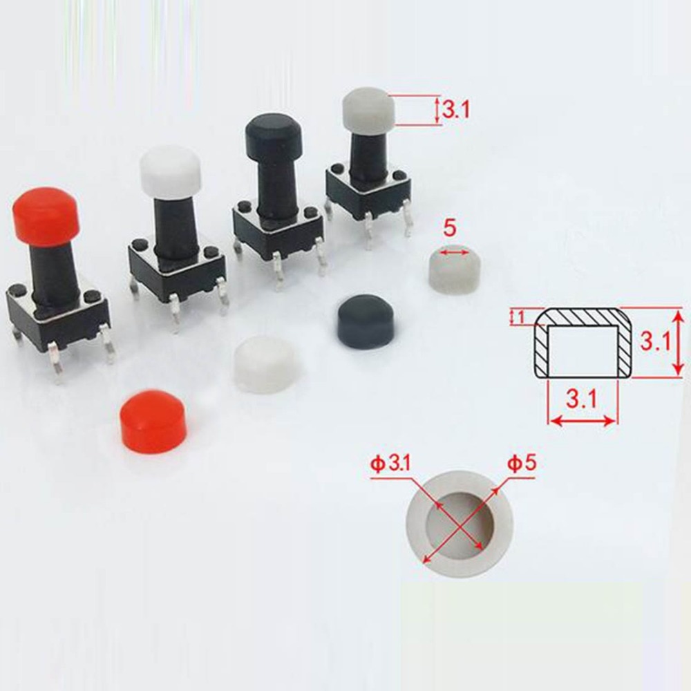 200pcs 6*6mm round button cap push button swcap for 6*6mm push button switch round button switch