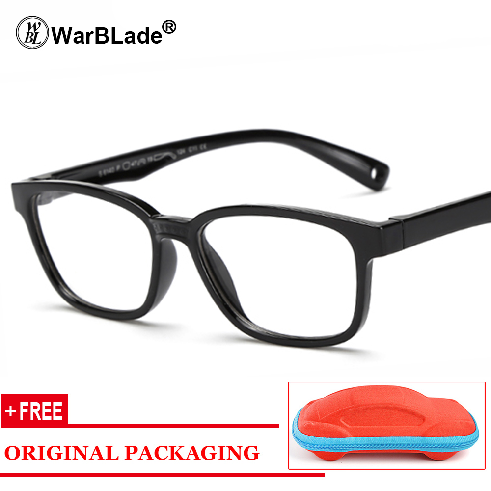Gafas de silicona para niños y niñas, montura Flexible para gafas, estuche gratis