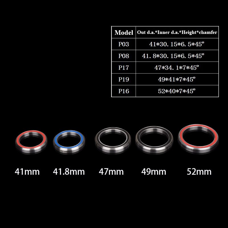 1pc Bike Headset Bearings Repair MTB Mountain Bike Headset Bearing parts Random Color 41mm 41.8mm 52mm Bicycle Accessories