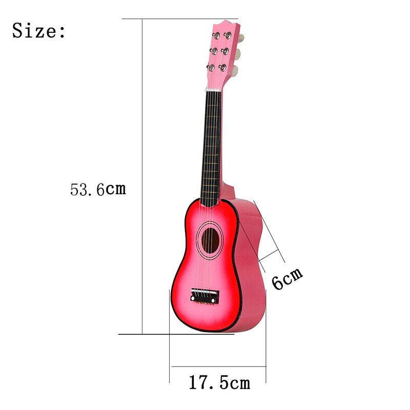 21 Inch Basswood Acoustic Guitar 6 Strings Small Mini Guitar with Guitar Pick Strings for Children Kids Beginner