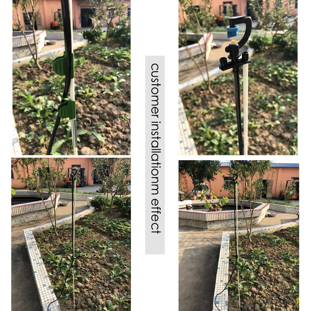 MUCIAKIE-boquilla de refracción de 80LPH, conjunto de Micro aspersor de estaca de 50cm con tubo de estaca de cabeza, Estaca de fibra de vidrio, 10 Uds.