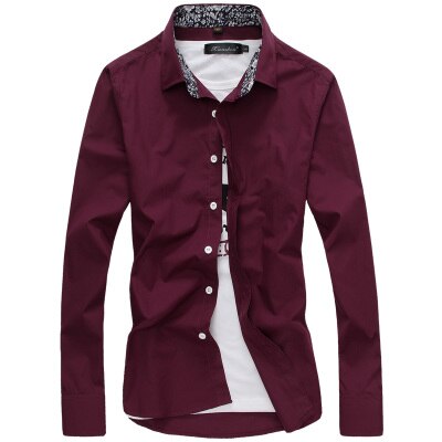 Herrkläder herrskjorta blommig långärmad casual slim fit plus size 5xl herrklänningsskjortor billiga herrkläder: Röd / Asiatisk  m 165cm 55kg