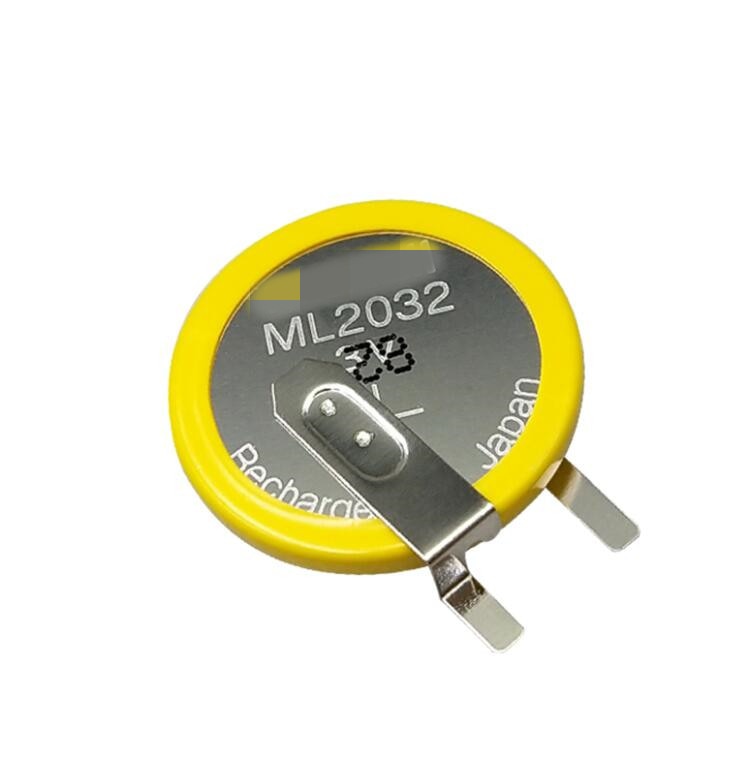 2PCS Original Japanese battery ML2032 V welding foot 3V rechargeable button battery 2032
