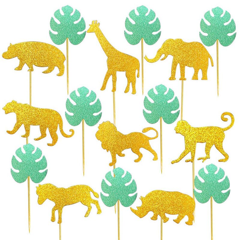 Safari Jungle Animal Baby Shower first 1st 2th 3rd 4th wild one birthday Party boy girl Decoration table centerpiece cake topper: Default Title