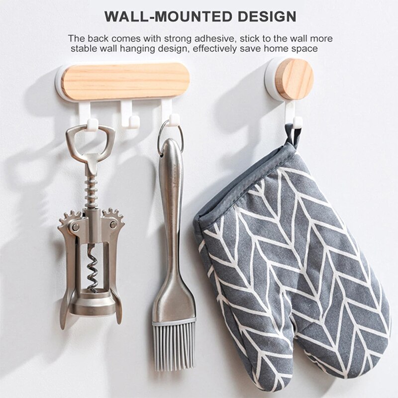 Ganchos decorativos de madera para pared, colgador de abrigos, bufanda, bolsa, organizador de accesorios de cocina, estante de almacenamiento para decoración del hogar detrás de la puerta, 1 unidad