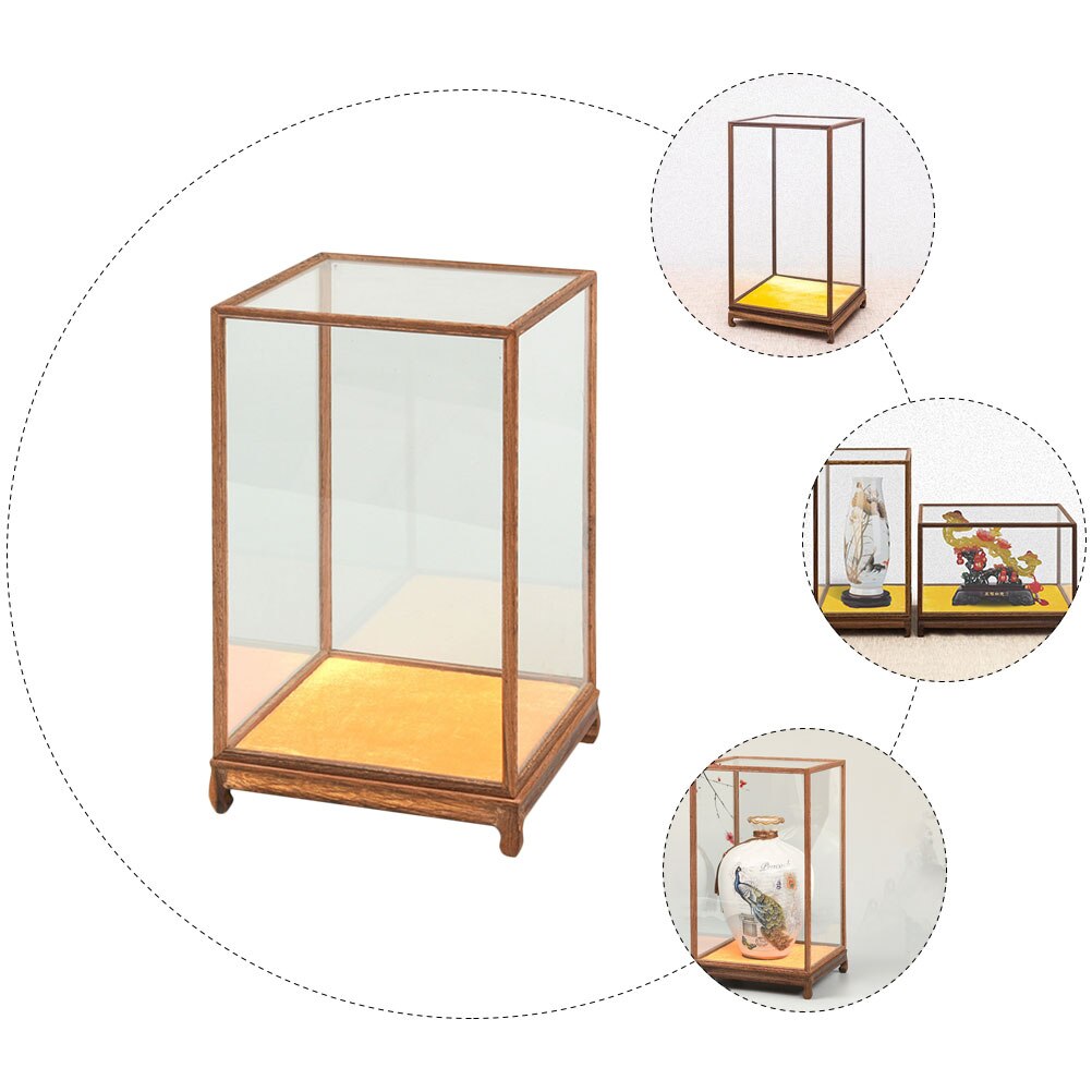 Transparent Glass Box Multi-function Display Box Desktop Display Case Show Supply