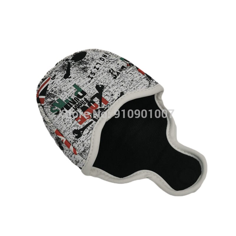 Golf Mallet Putter Head Cover Headcover PU Leather White Skull Magnetic Closure