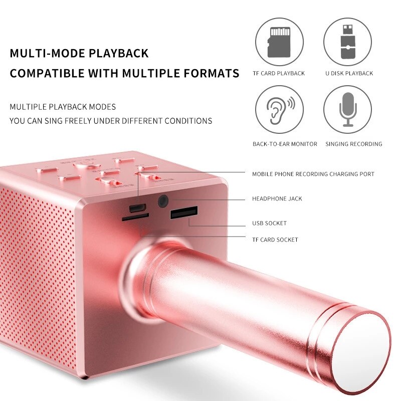 Wireless bluetooth karaoke microphone micro mic for singing home phone mobile cell children kids blutooth condenser karoke child