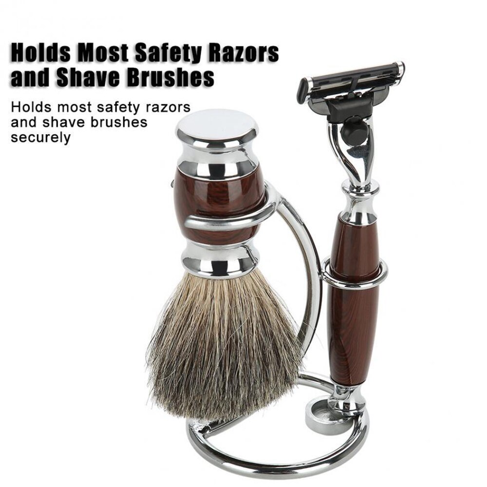 Barberkniv til mænd og barberstativ shaver rustfrit stål holder stativsæt