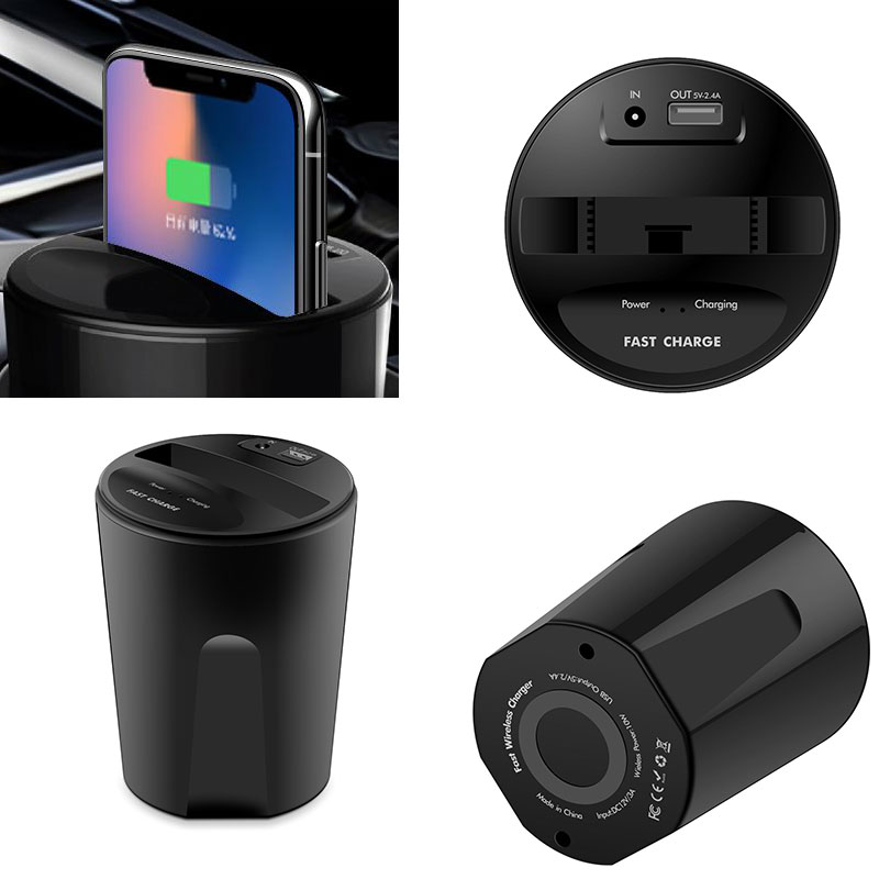 Ascromie pour iPhone X XS chargeur de voiture sans fil tasse Qi support de charge pour iPhone 8 Samsung Galaxy S9 S8 S7 chargeur à Induction