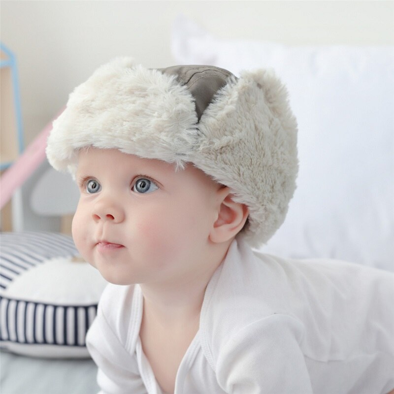 Cappello Del bambino a Prova di Vento Orecchio di Protezione Del bambino Della Protezione Del bambino Del Ragazzo Cappello di Inverno Caldo Berretti Neonato