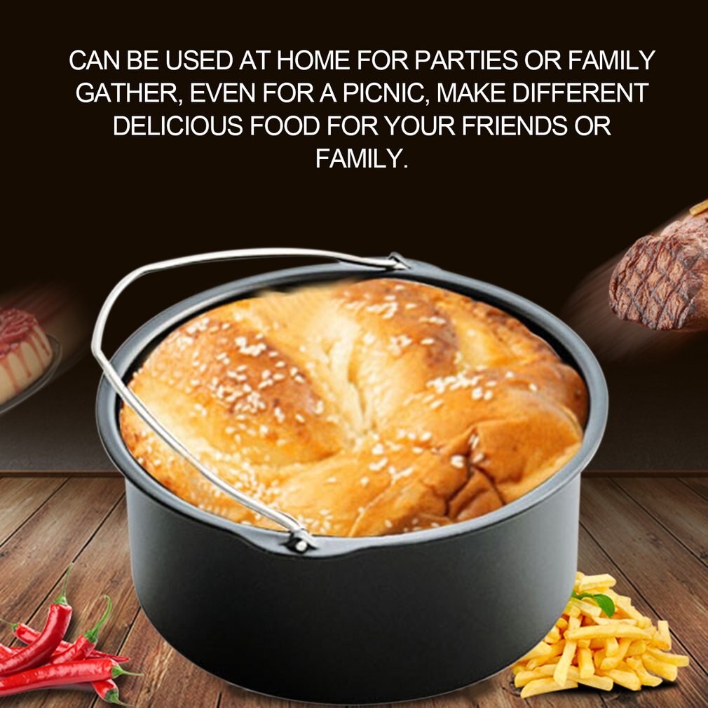 Home Air Frying Pan Accessories Five Piece Fryer Baking Basket Pizza Plate Grill Pot Mat Multi-functional Kitchen Accessory