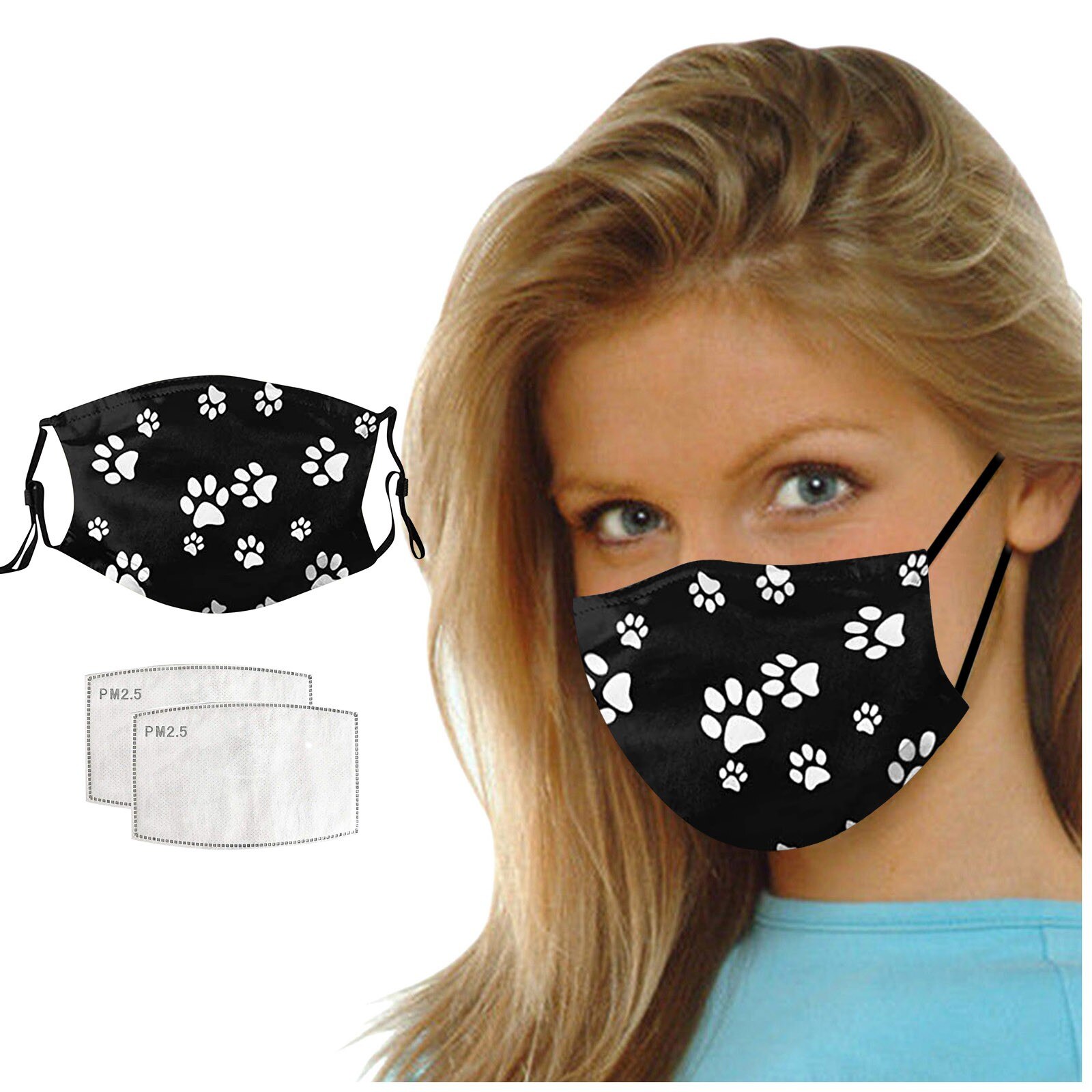 ski Fasemask Adult Animal Dog Printed Bandana Washable Reusable Fabric Lavables Masque Bandana: E