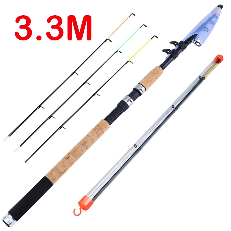 Sougayilang Feeder Fishing Rod Lengthened Handle 6 Sections Fishing Rod L M H Power Carbon Fiber Travel Rod Fishing Tackle