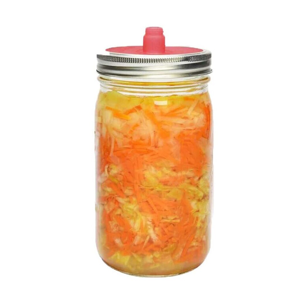 Silicone Fermenting Lids Waterless Airlock Fermentation Mason Jar Lids Kit For Wide Mouth Jars Sealed Lid Kitchen Supplies 5 PCS