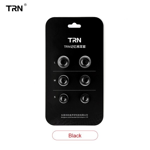 TRN 3 Pairs(6pcs) T400 In Ear Memory Foam Earbuds Ear Tips Earphone For Replacement Earbuds headphone pads Noise Isolating: Black