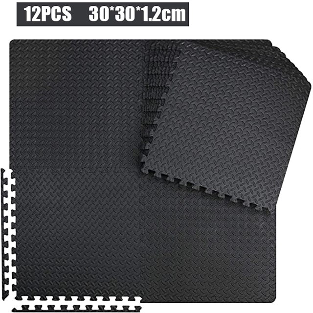 Alfombrillas de goma EVA para hacer ejercicio en el hogar, alfombrilla antideslizante de 30x30cm para Yoga y gimnasio, 12 piezas: 1