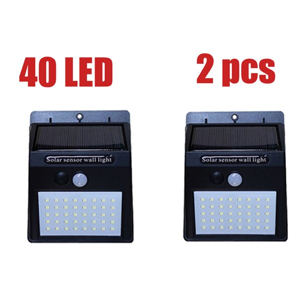 40 LED Solar Light PIR Motion Sensor Solar Garden Light Waterproof Outdoor Energy Saving Street Yard Path Home Lamp: YX03-40-3M-2pcs