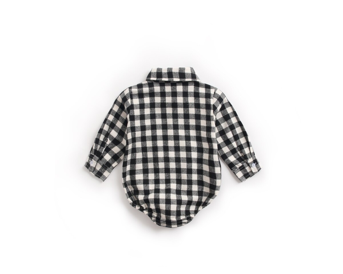 Norme focalisante décontracté 3 couleurs | Body pour tout-petit garçon et fille, manches longues, Plaid, col rabattu, vêtements d'automne: B / 12M