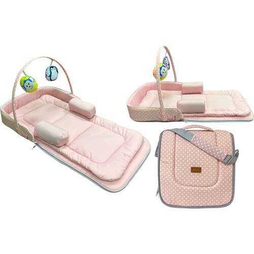 Jusso Multifunctionele Draagbare Baby Bed 75X40 Cm-Roze